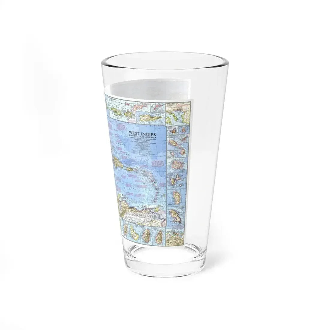 West Indies & Central America (1970) (Map) Pint Glass 16oz - Go Mug Yourself