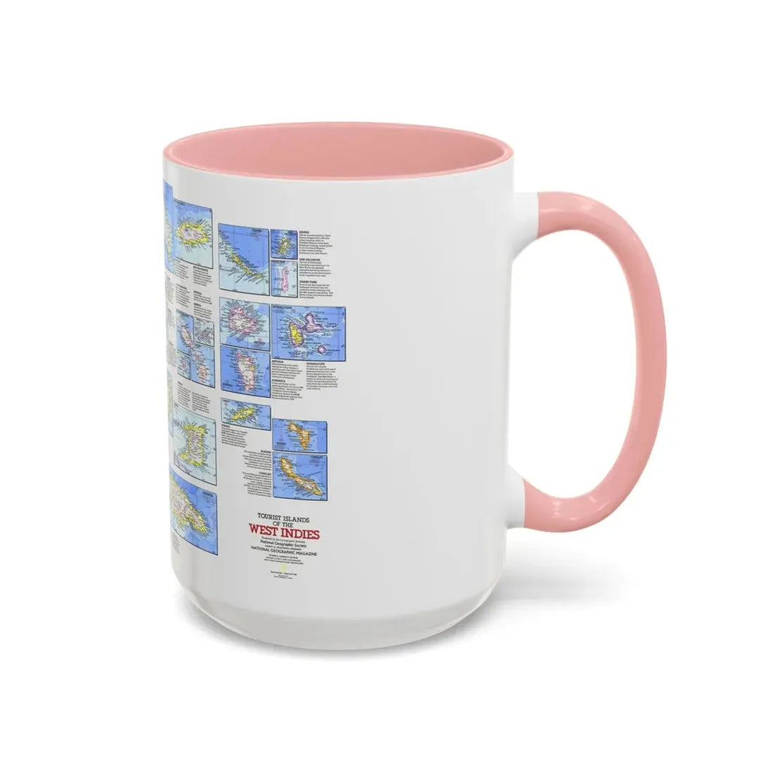 West Indies - Tourist Islands (1981) (Map) Accent Coffee Mug - Go Mug Yourself