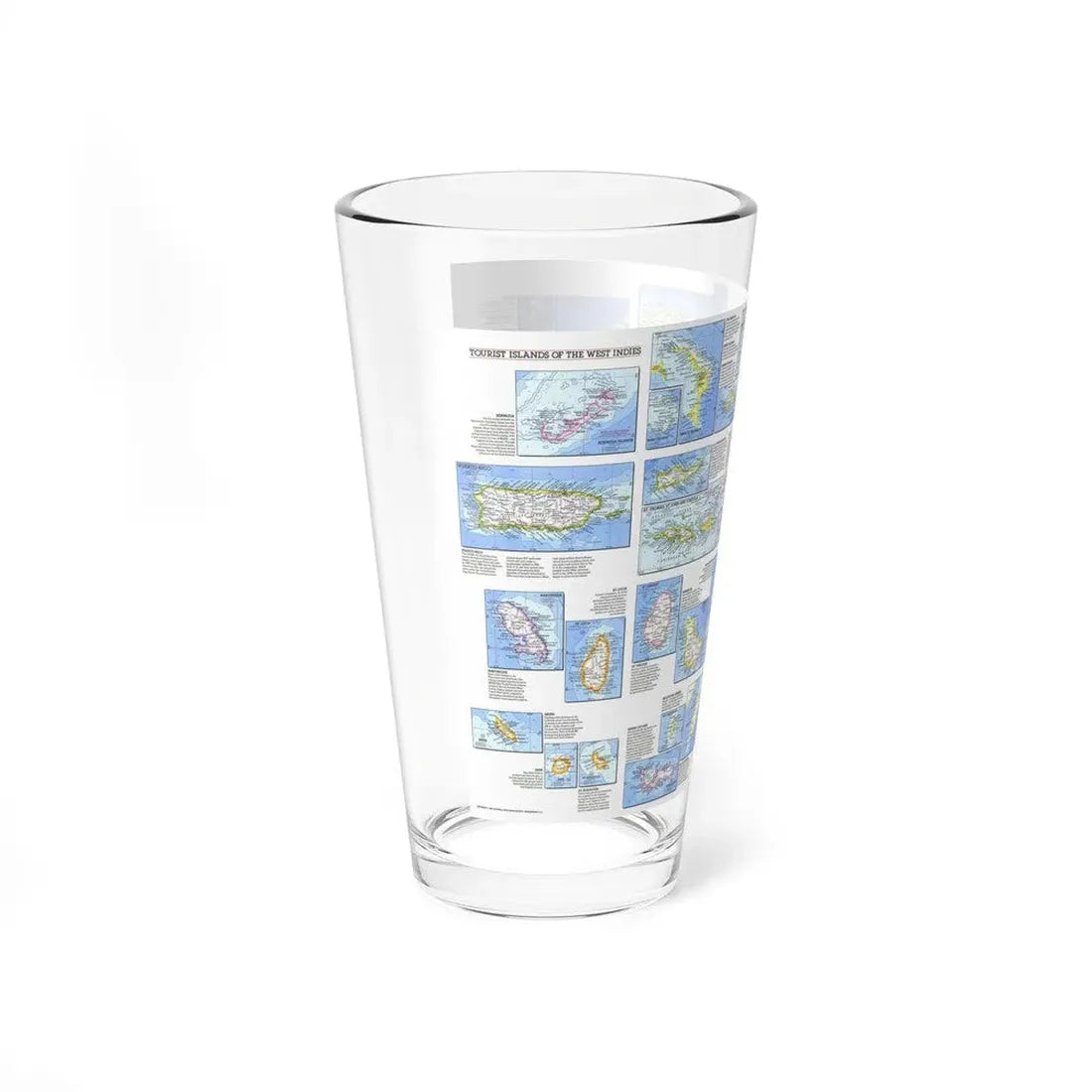 West Indies - Tourist Islands (1981) (Map) Pint Glass 16oz - Go Mug Yourself