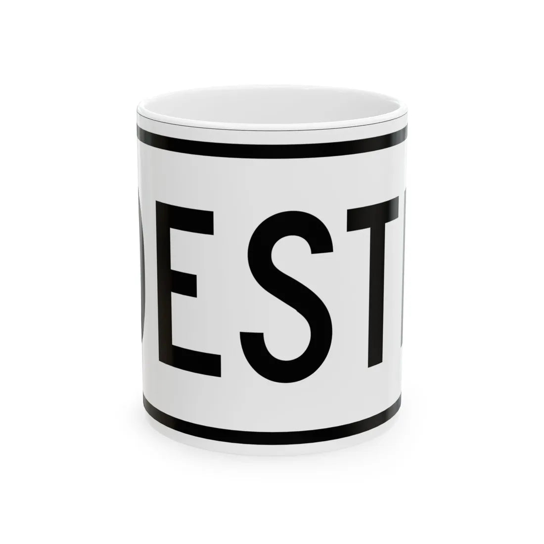 West plate small es (Puerto Rico) (Road Sign) White Coffee Mug 11oz - Go Mug Yourself