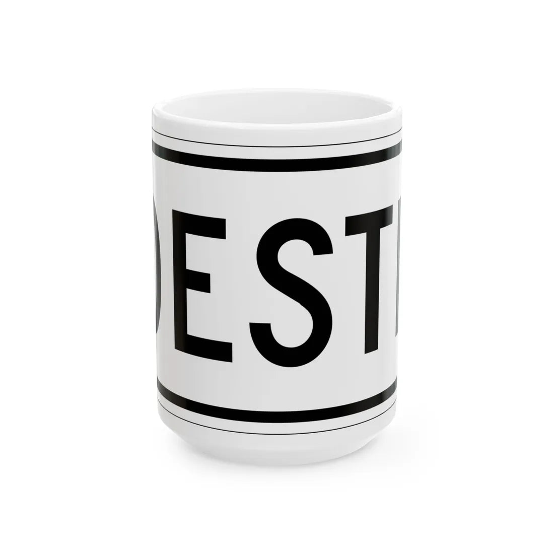 West plate small es (Puerto Rico) (Road Sign) White Coffee Mug 15oz - Go Mug Yourself