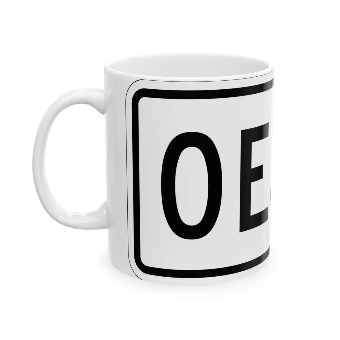 West plate small es (Puerto Rico) (Road Sign) White Coffee Mug - Go Mug Yourself