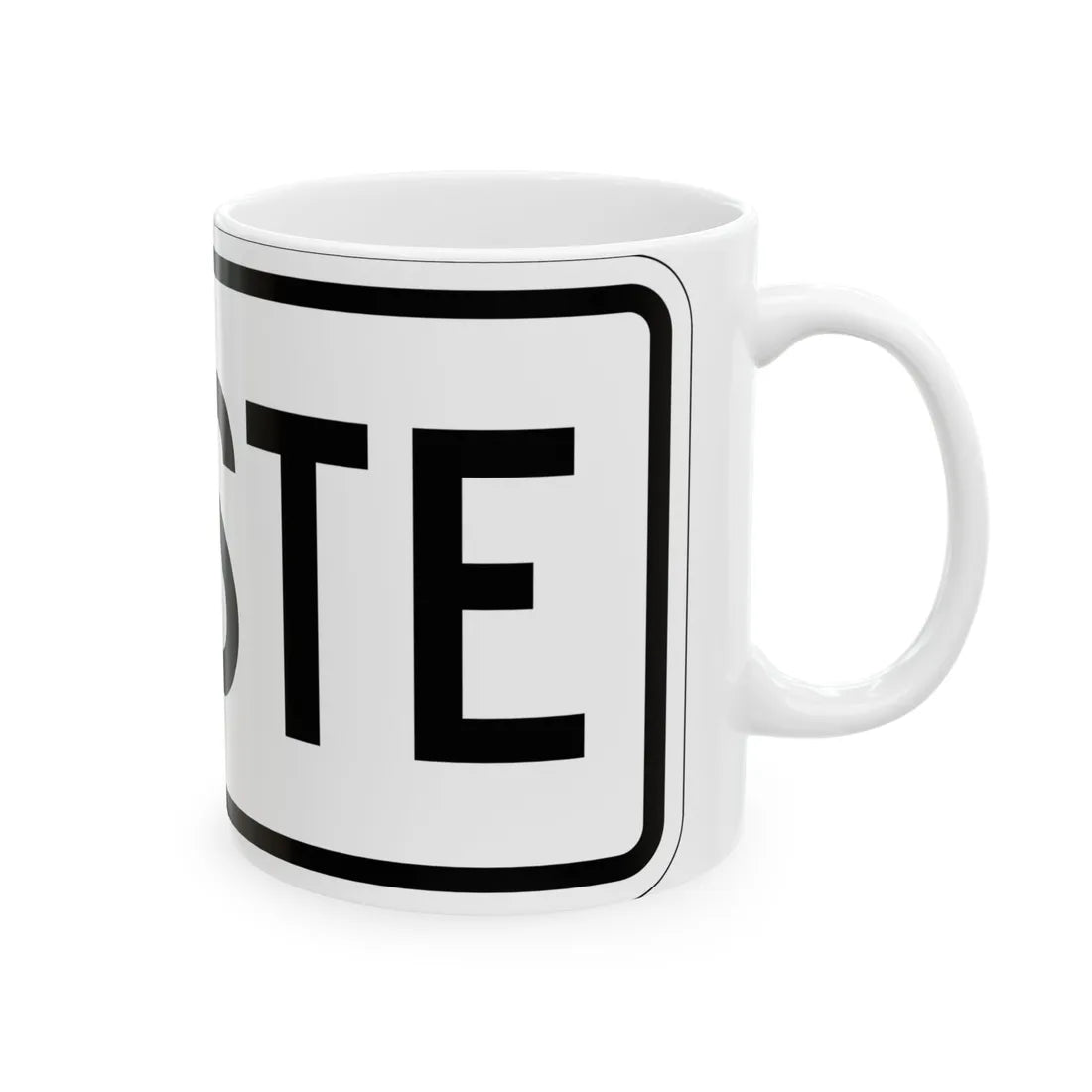 West plate small es (Puerto Rico) (Road Sign) White Coffee Mug - Go Mug Yourself