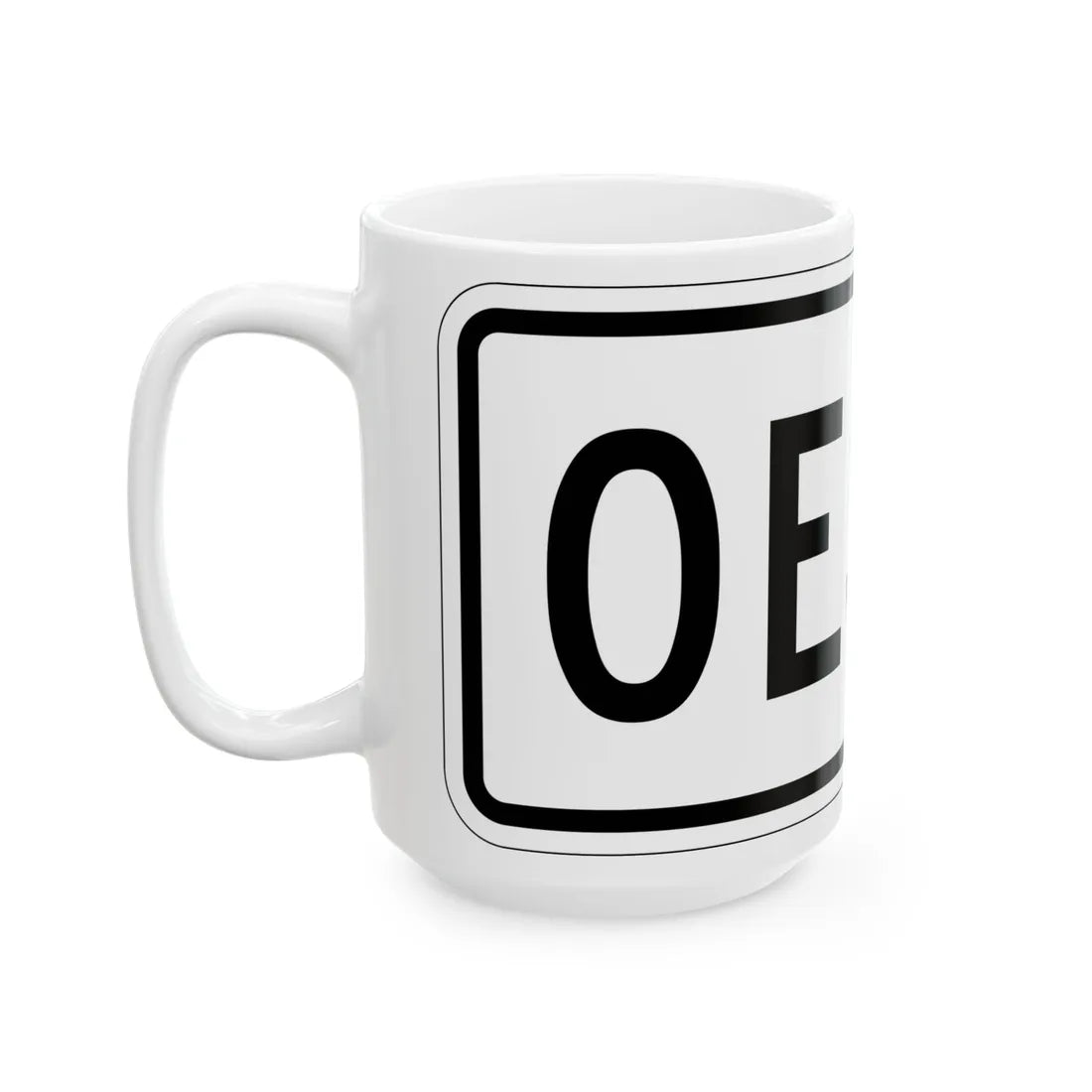 West plate small es (Puerto Rico) (Road Sign) White Coffee Mug - Go Mug Yourself