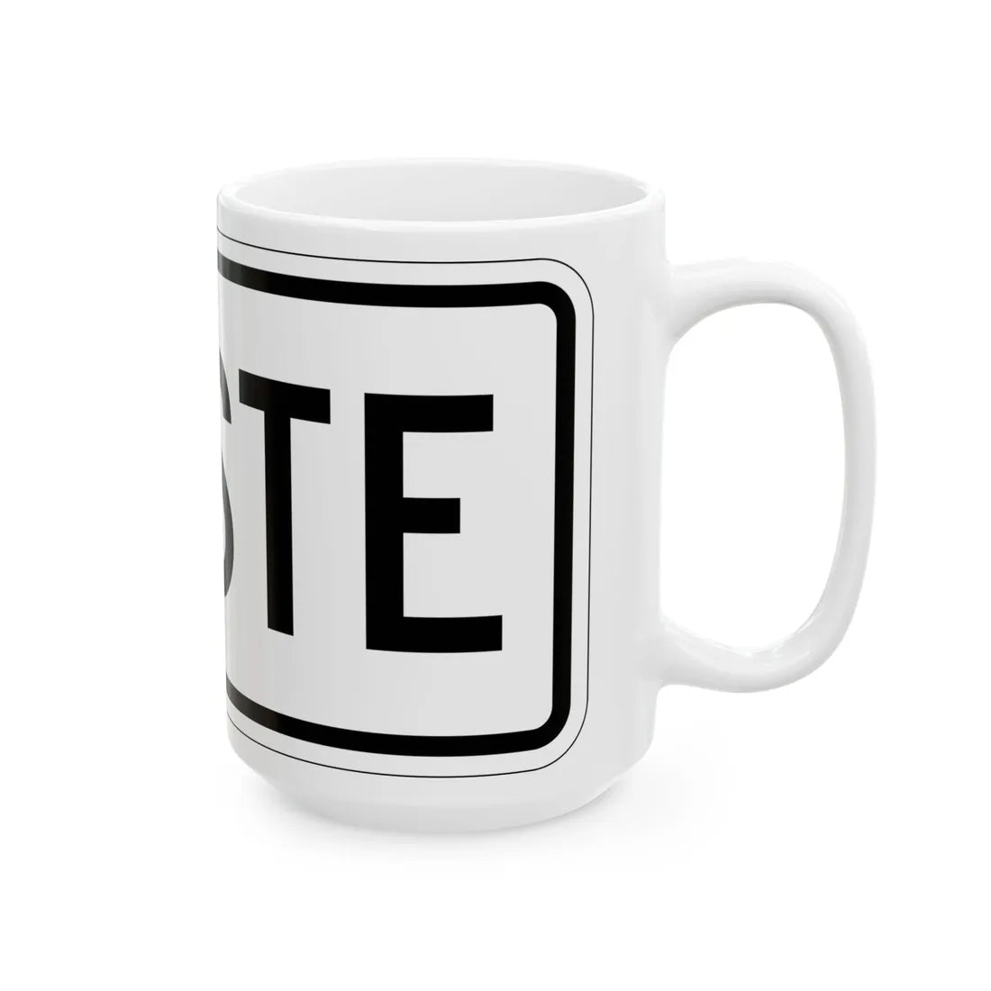 West plate small es (Puerto Rico) (Road Sign) White Coffee Mug - Go Mug Yourself