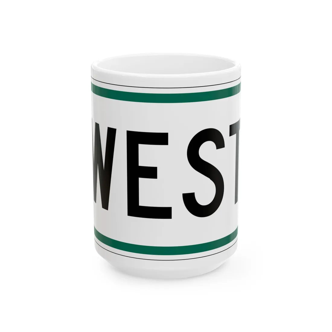 West plate small South Dakota (South Dakota) (Road Sign) White Coffee Mug 15oz - Go Mug Yourself