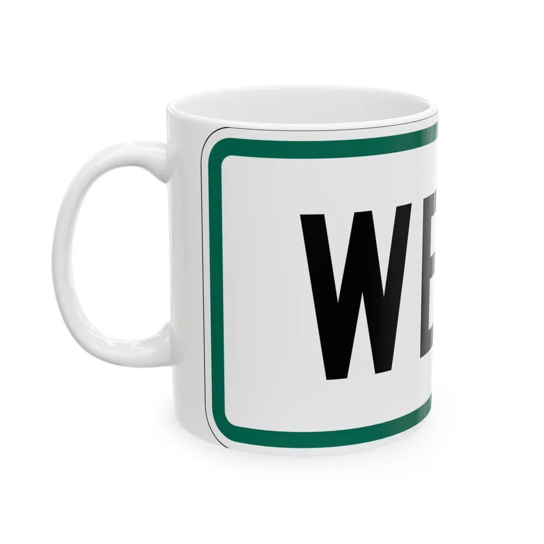 West plate small South Dakota (South Dakota) (Road Sign) White Coffee Mug - Go Mug Yourself