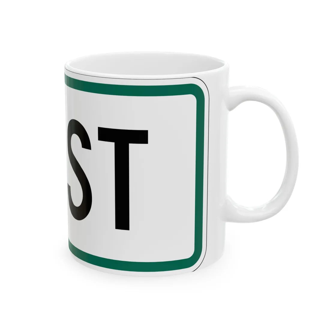 West plate small South Dakota (South Dakota) (Road Sign) White Coffee Mug - Go Mug Yourself