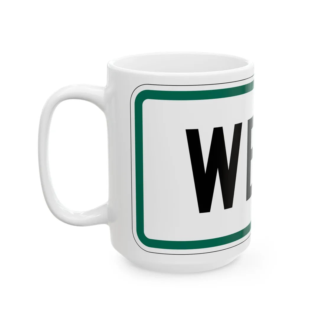 West plate small South Dakota (South Dakota) (Road Sign) White Coffee Mug - Go Mug Yourself