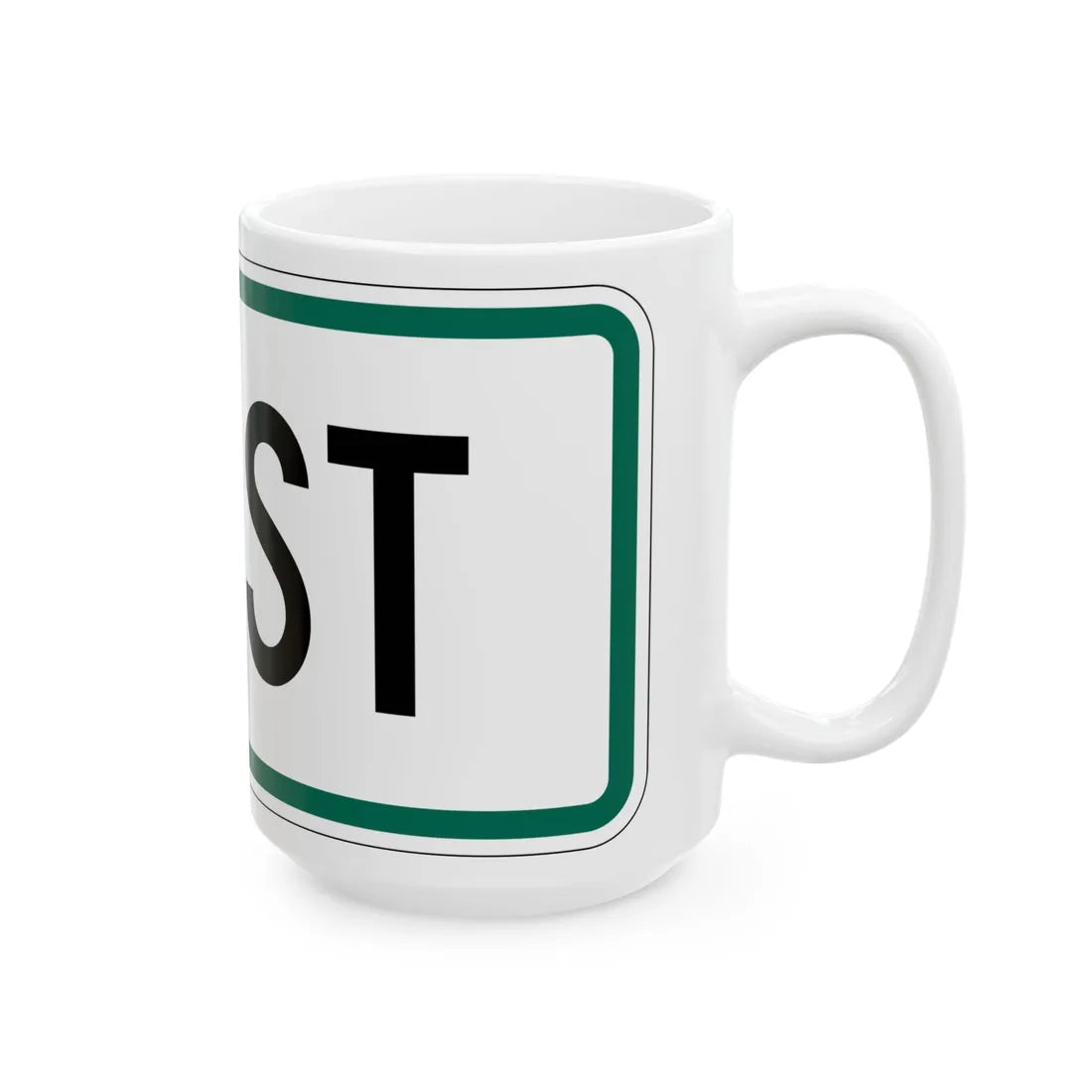West plate small South Dakota (South Dakota) (Road Sign) White Coffee Mug - Go Mug Yourself