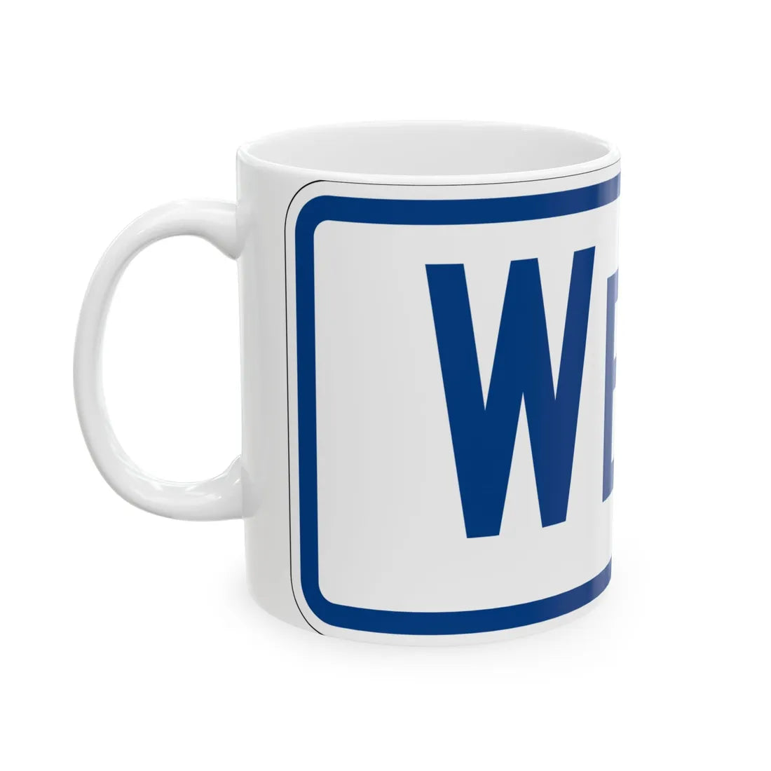 West plate South Carolina (South Carolina) (Road Sign) White Coffee Mug - Go Mug Yourself