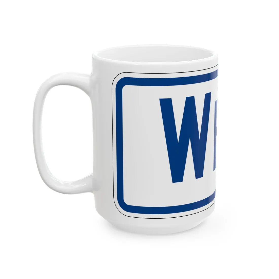 West plate South Carolina (South Carolina) (Road Sign) White Coffee Mug - Go Mug Yourself