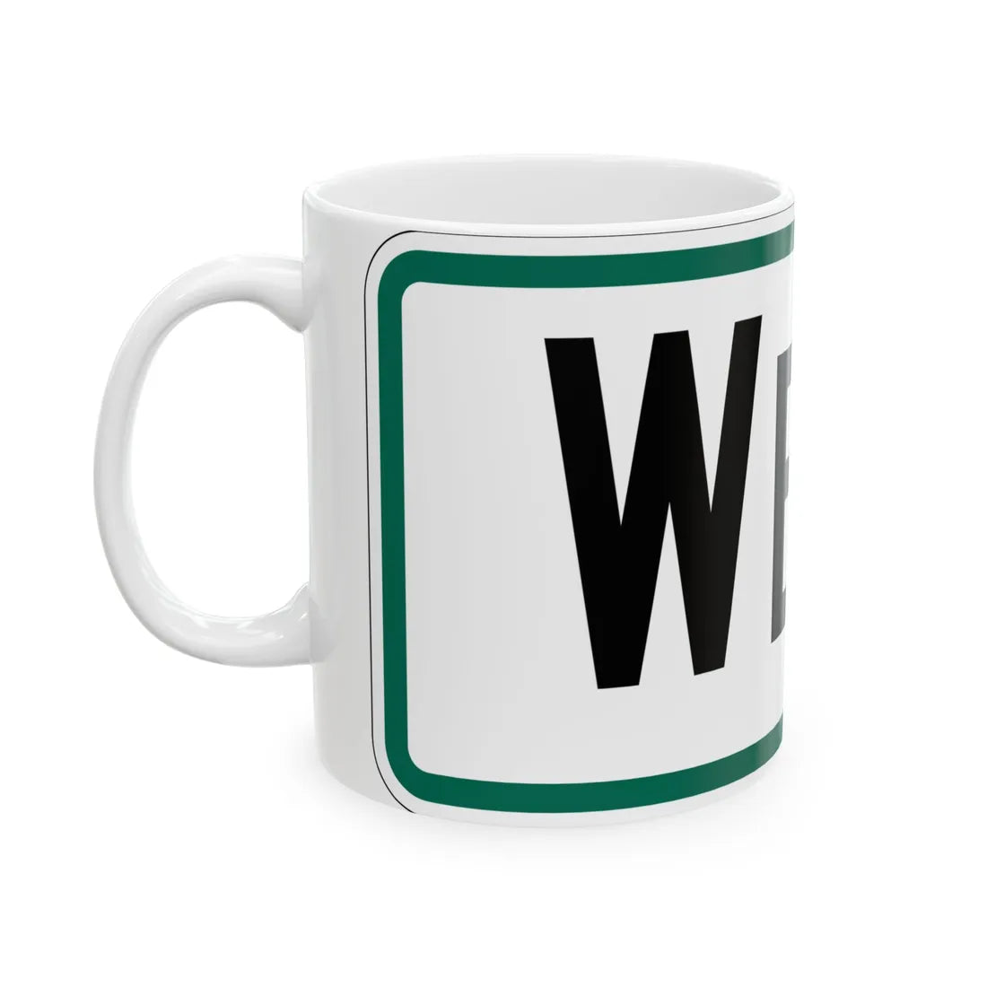 West plate South Dakota (South Dakota) (Road Sign) White Coffee Mug - Go Mug Yourself