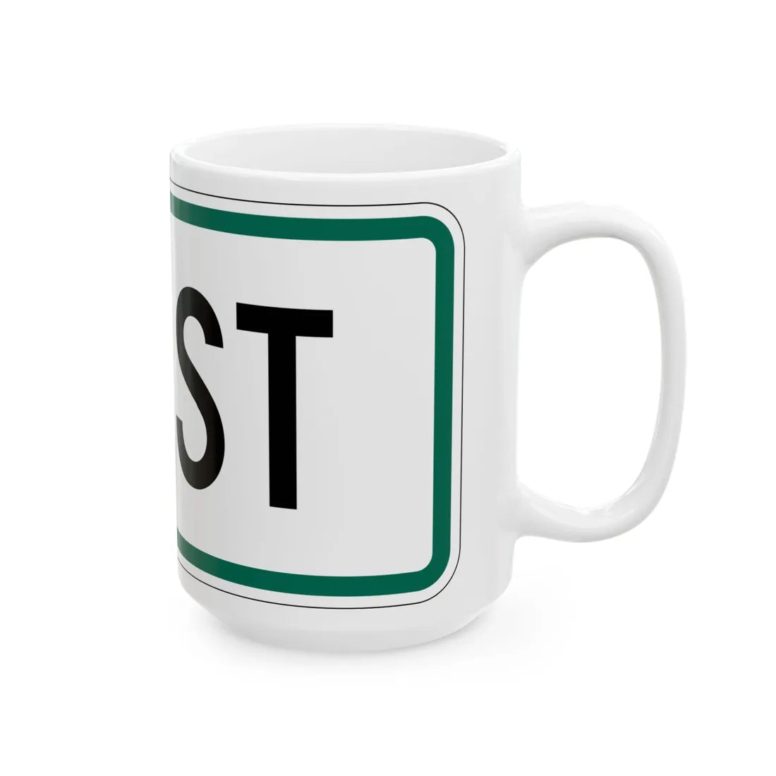 West plate South Dakota (South Dakota) (Road Sign) White Coffee Mug - Go Mug Yourself