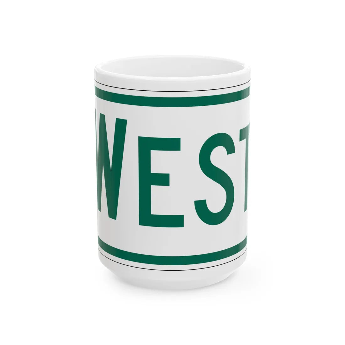 West plate Vermont (Vermont) (Road Sign) White Coffee Mug 15oz - Go Mug Yourself