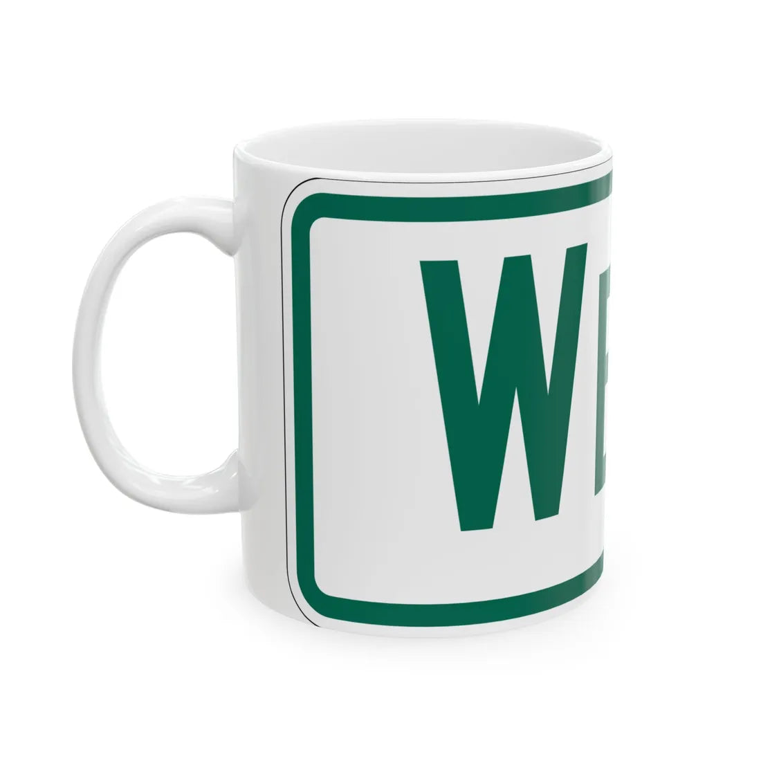 West plate Vermont (Vermont) (Road Sign) White Coffee Mug - Go Mug Yourself