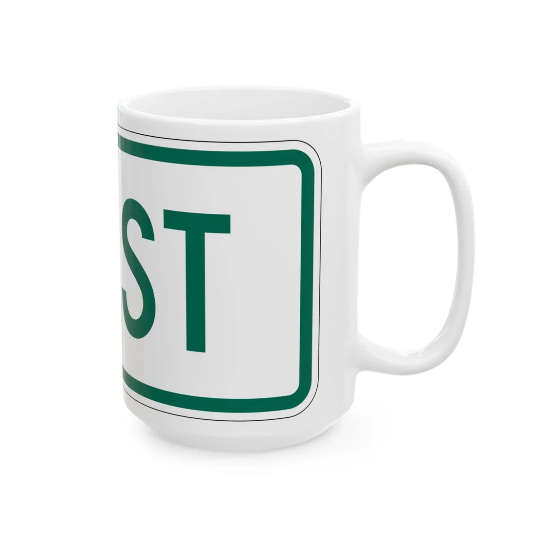 West plate Vermont (Vermont) (Road Sign) White Coffee Mug - Go Mug Yourself