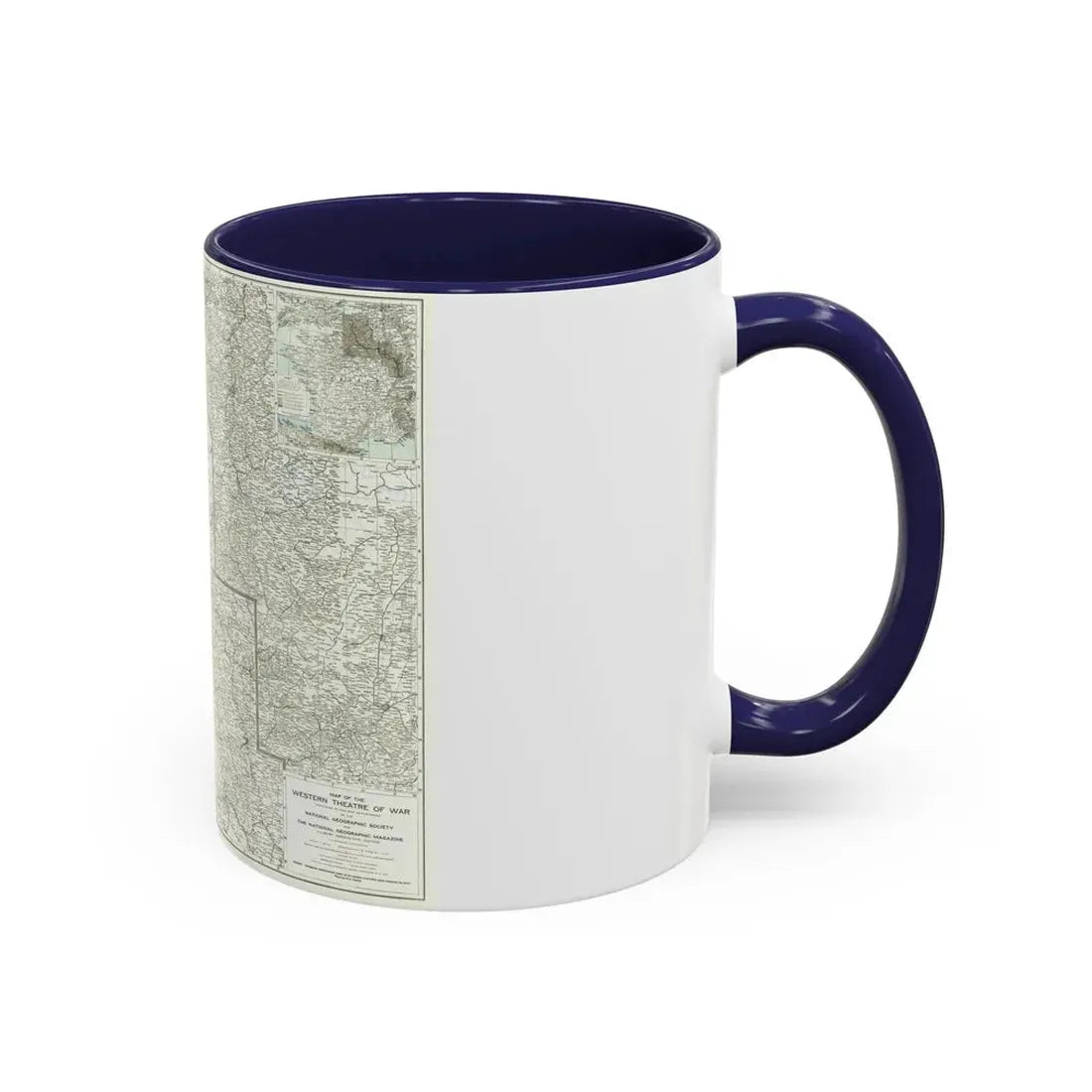 Western Theatre of War (1918) (Map) Accent Coffee Mug - Go Mug Yourself