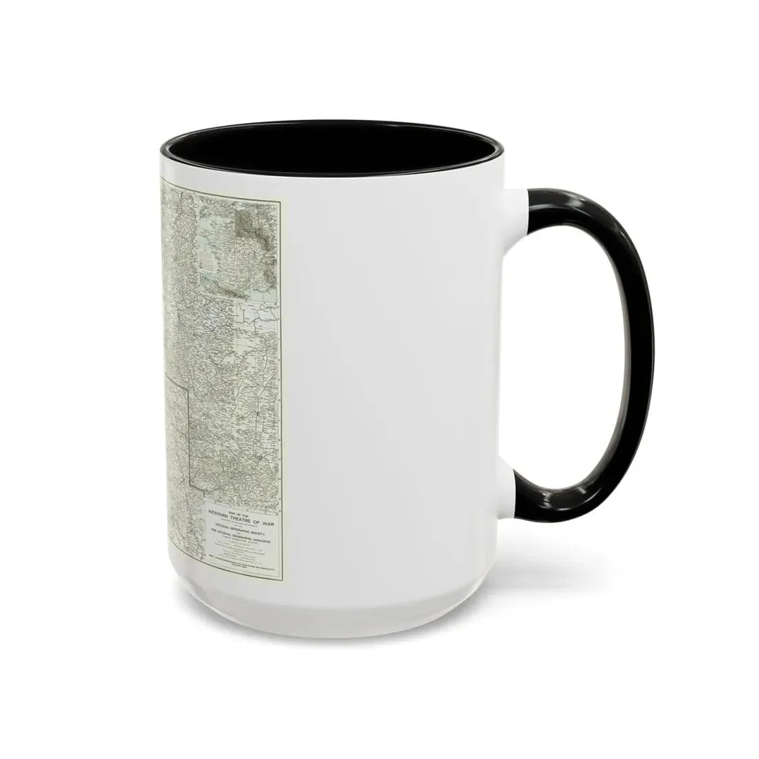 Western Theatre of War (1918) (Map) Accent Coffee Mug - Go Mug Yourself