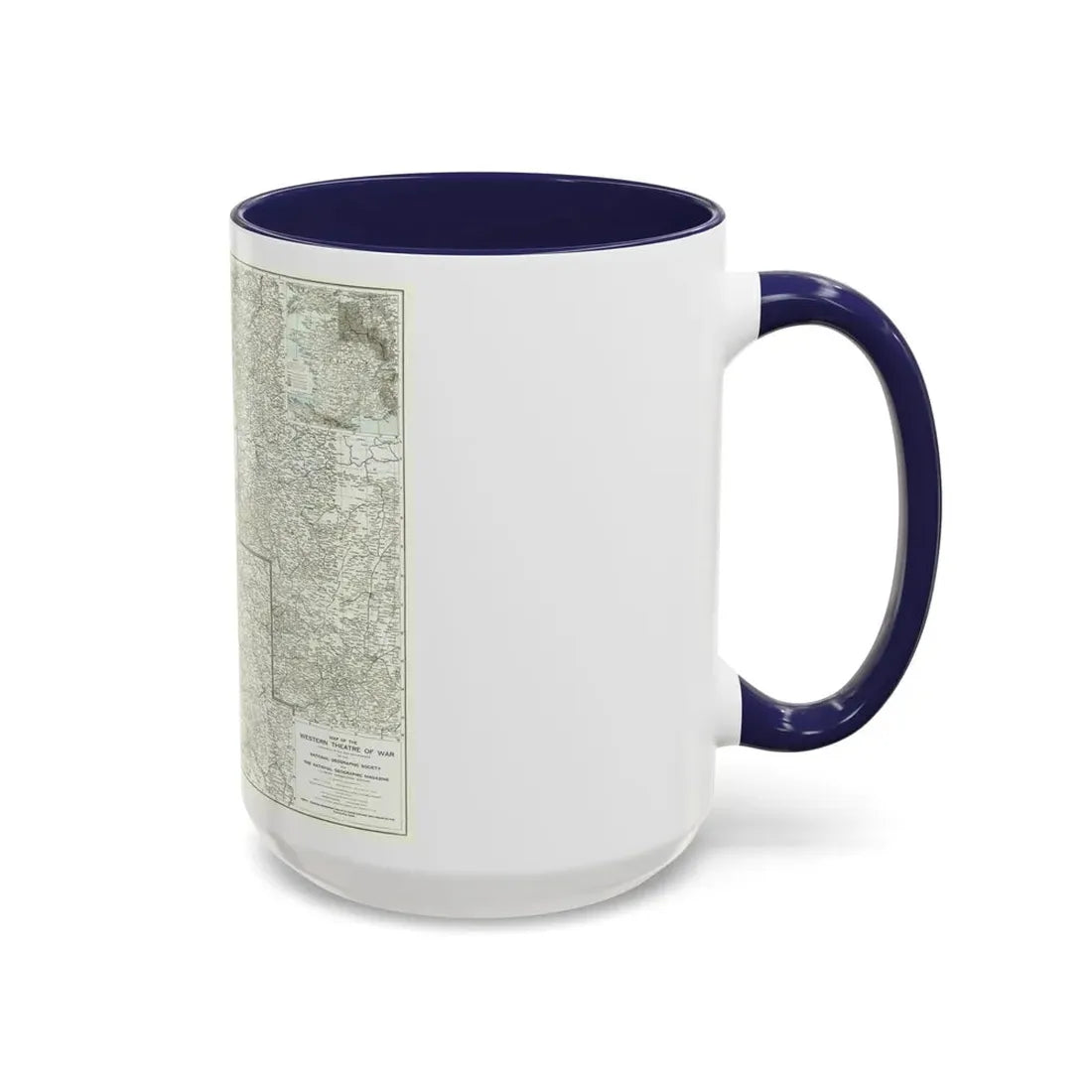 Western Theatre of War (1918) (Map) Accent Coffee Mug - Go Mug Yourself