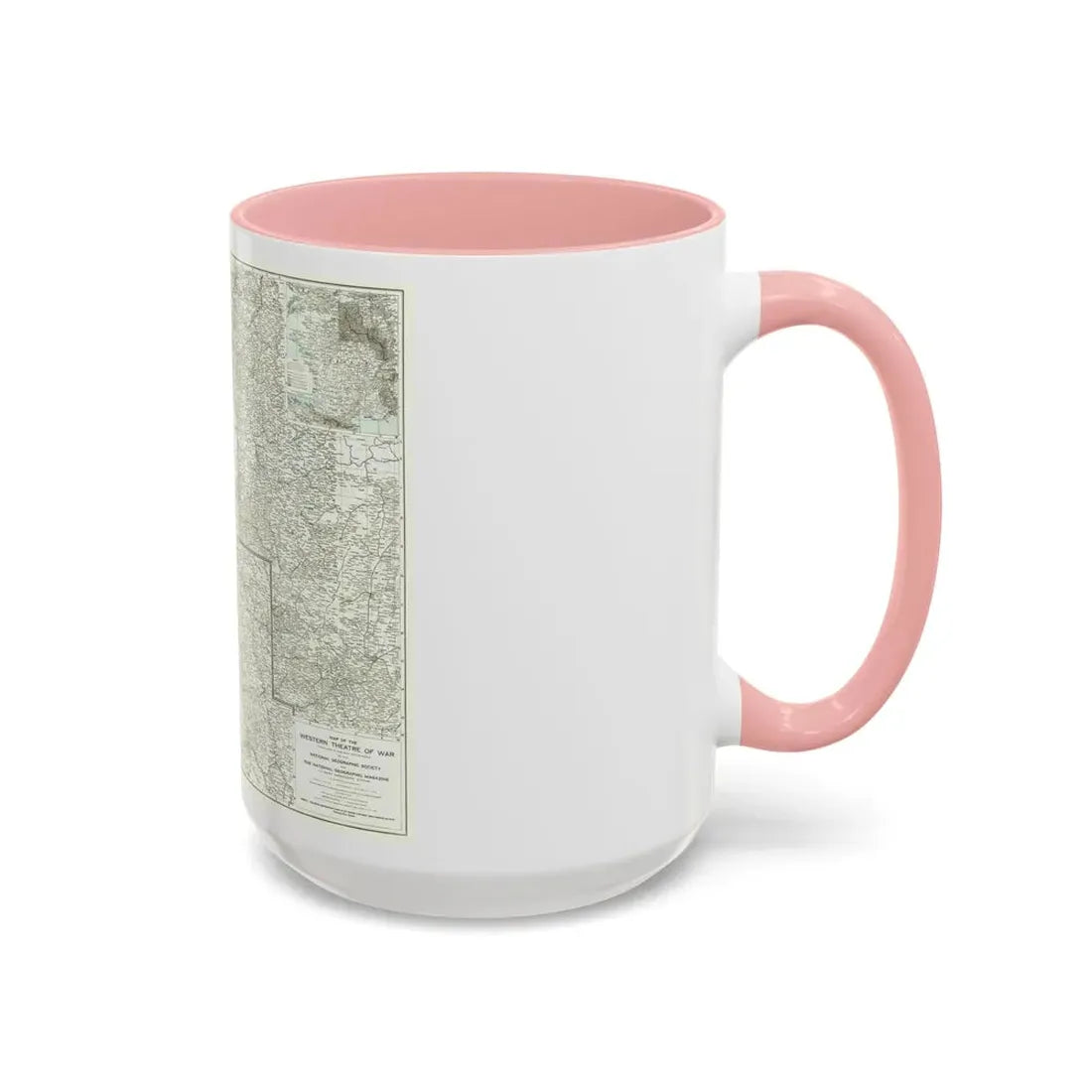 Western Theatre of War (1918) (Map) Accent Coffee Mug - Go Mug Yourself