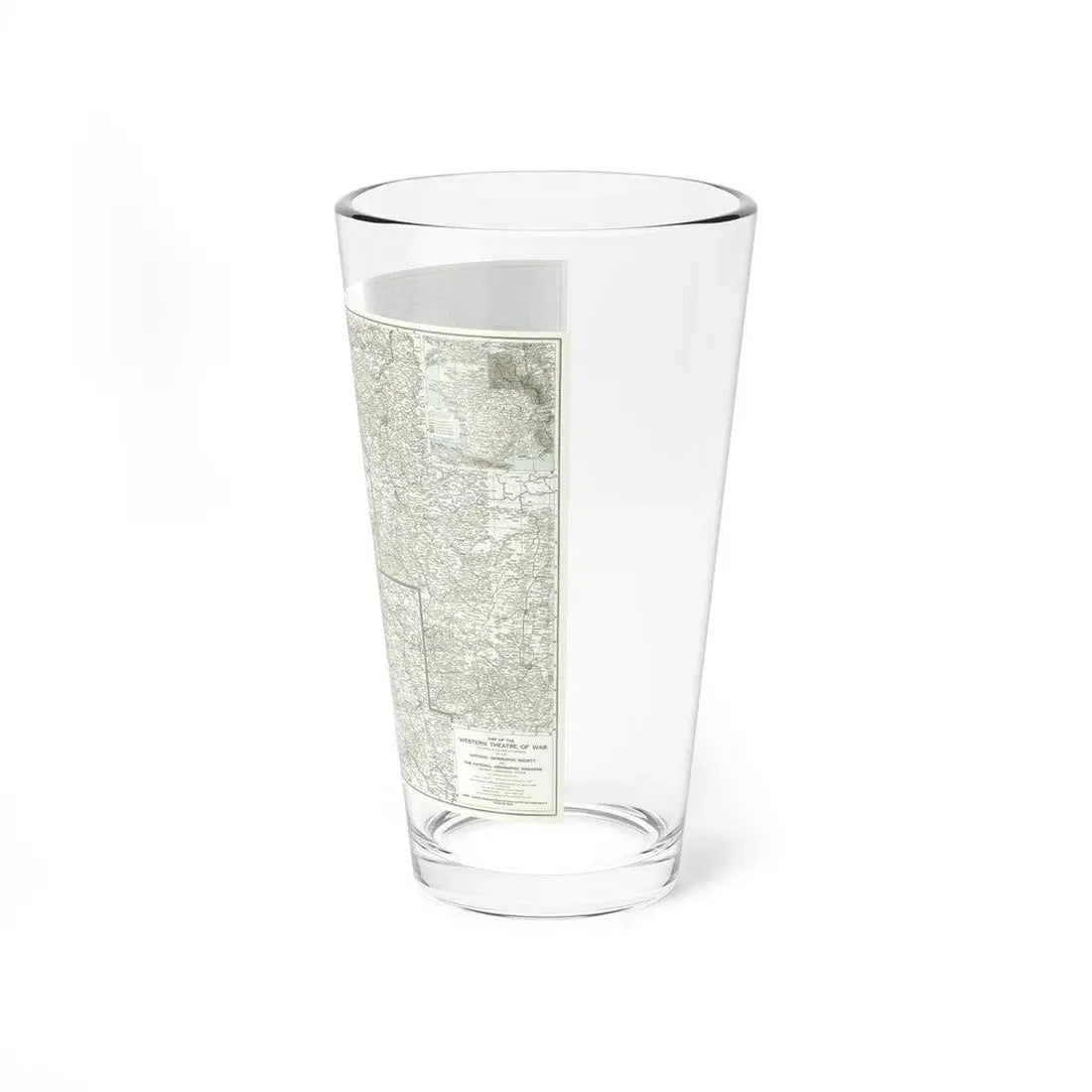 Western Theatre of War (1918) (Map) Pint Glass 16oz - Go Mug Yourself