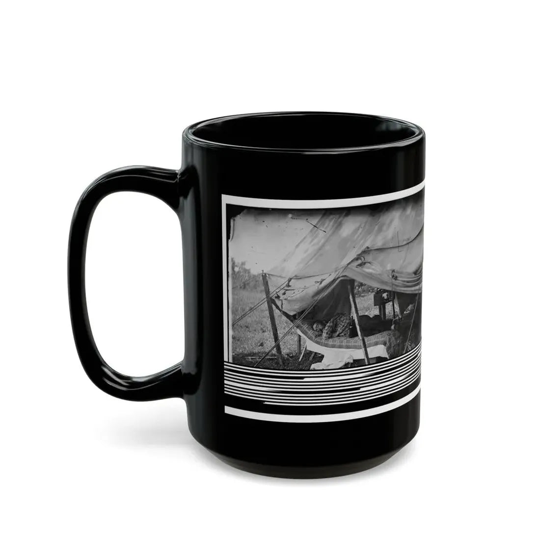 Westover Landing, Va. Lt. Col. Samuel W. Owen, 3d Pennsylvania Cavalry, Caught Napping (U.S. Civil War) Black Coffee Mug - Go Mug Yourself