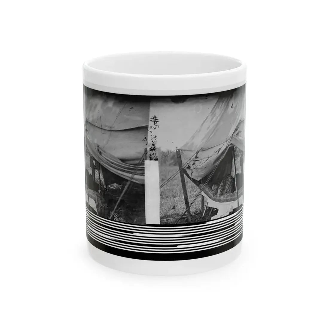 Westover Landing, Va. Lt. Col. Samuel W. Owen, 3d Pennsylvania Cavalry, Caught Napping (U.S. Civil War) White Coffee Mug 11oz - Go Mug Yourself