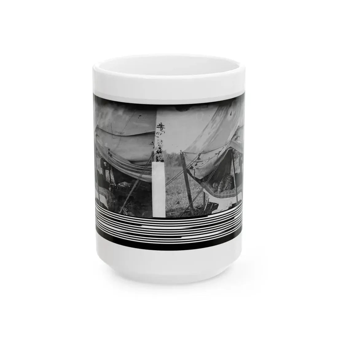 Westover Landing, Va. Lt. Col. Samuel W. Owen, 3d Pennsylvania Cavalry, Caught Napping (U.S. Civil War) White Coffee Mug 15oz - Go Mug Yourself