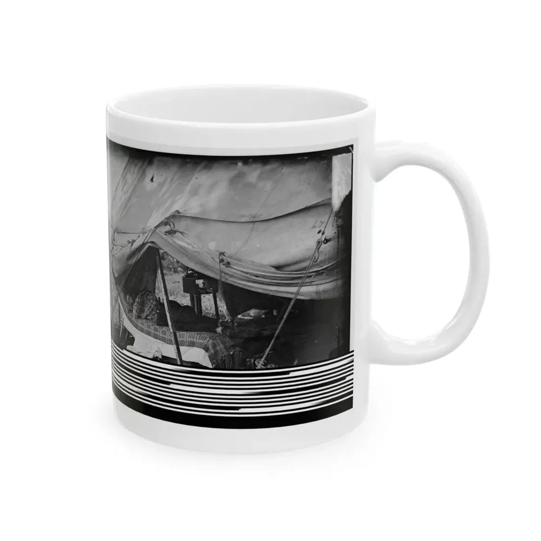 Westover Landing, Va. Lt. Col. Samuel W. Owen, 3d Pennsylvania Cavalry, Caught Napping (U.S. Civil War) White Coffee Mug - Go Mug Yourself