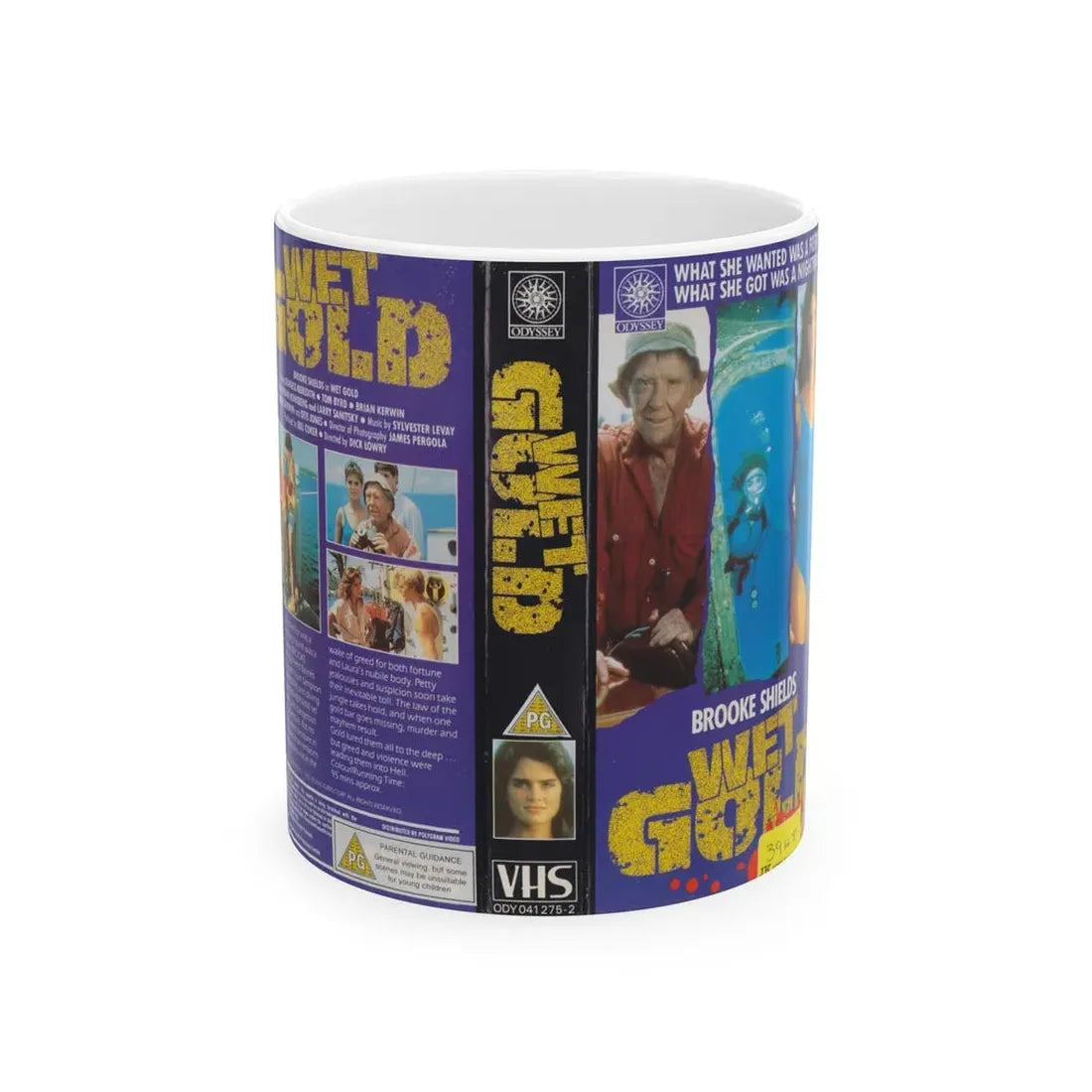 WET GOLD (VHS COVER) - White Coffee Mug 11oz - Go Mug Yourself