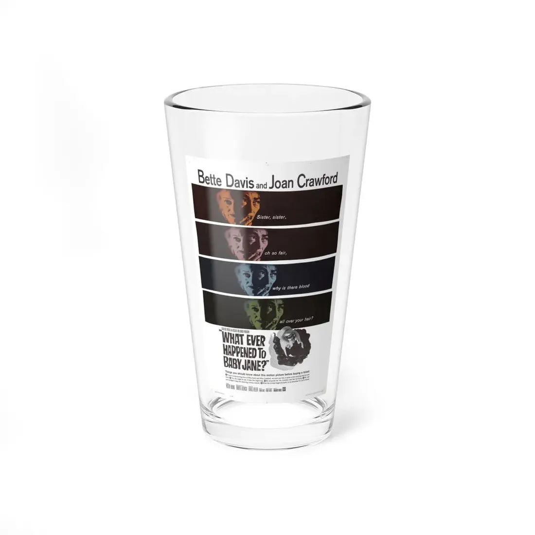 WHAT EVER HAPPENED TO BABY JANE 1962 Movie Poster - Pint Glass 16oz 16oz - Go Mug Yourself