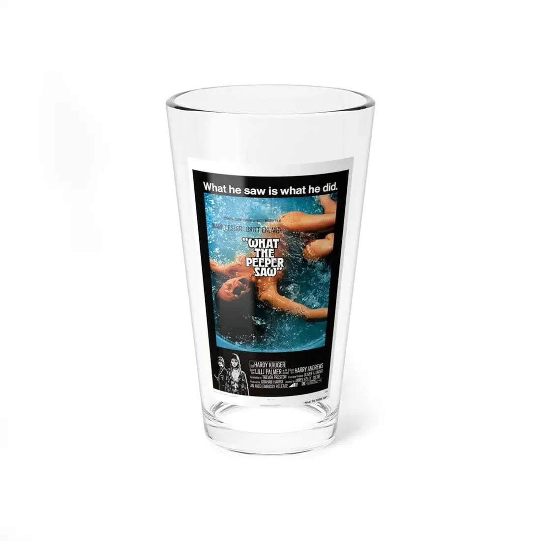 WHAT THE PEEPER SAW 1972 Movie Poster - Pint Glass 16oz 16oz - Go Mug Yourself