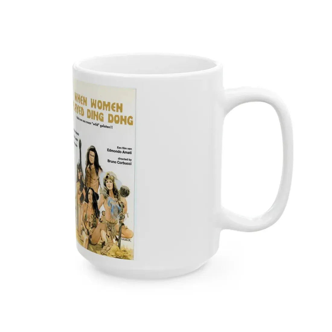 WHEN WOMEN PLAYED DING DONG (VHS COVER) - White Coffee Mug - Go Mug Yourself