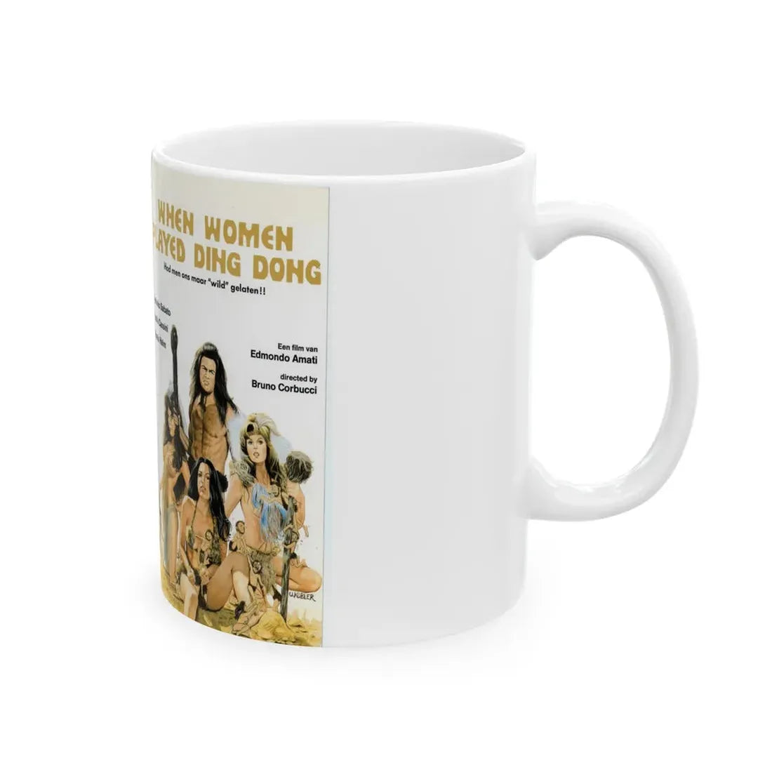 WHEN WOMEN PLAYED DING DONG (VHS COVER) - White Coffee Mug - Go Mug Yourself
