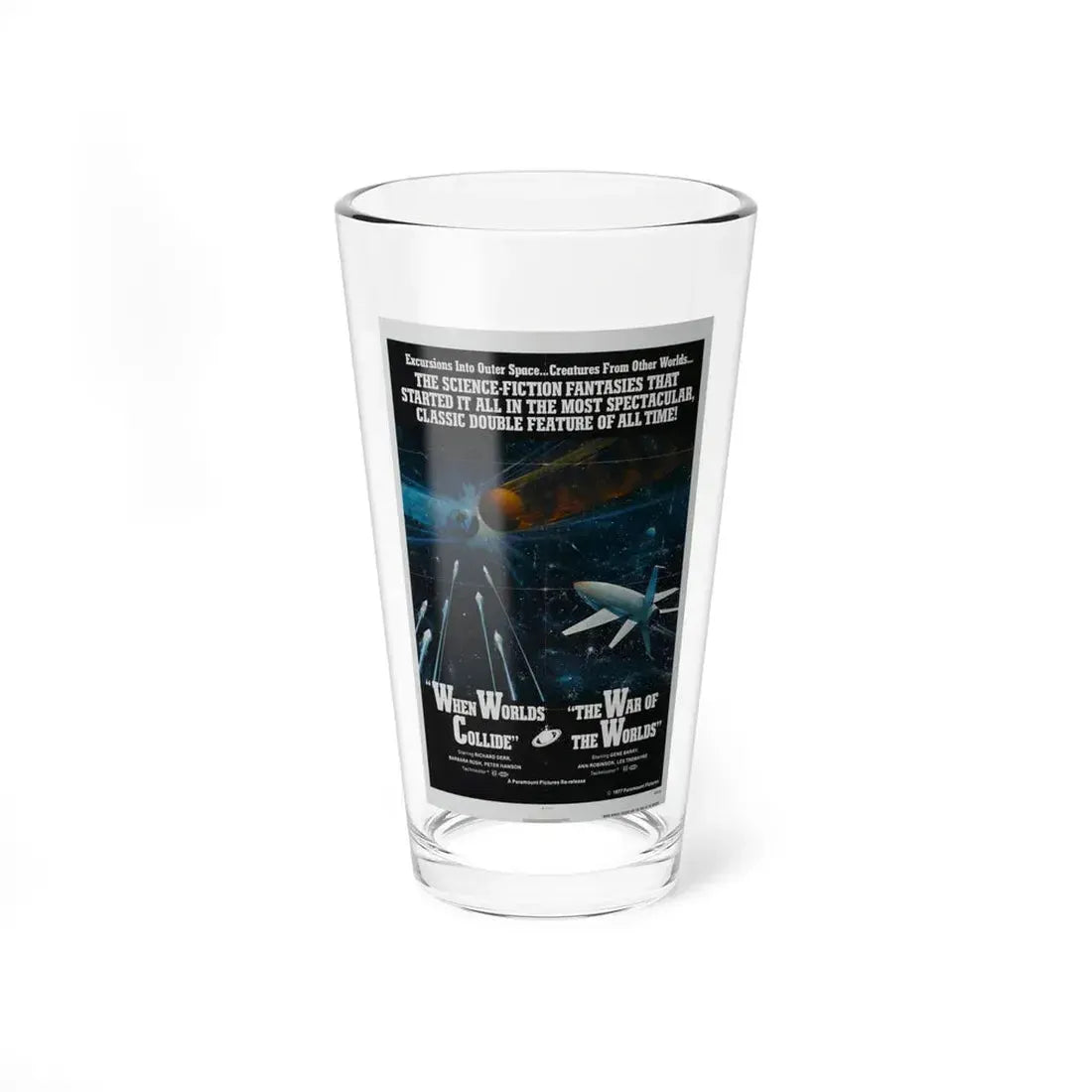 WHEN WORLDS COLLIDE + WAR OF THE WORLDS 1951 Movie Poster - Pint Glass 16oz 16oz - Go Mug Yourself