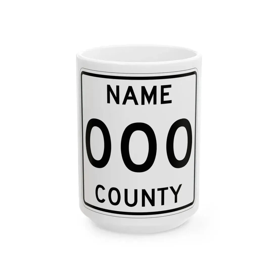 White County Plate Template (Michigan) (Road Sign) White Coffee Mug 15oz - Go Mug Yourself