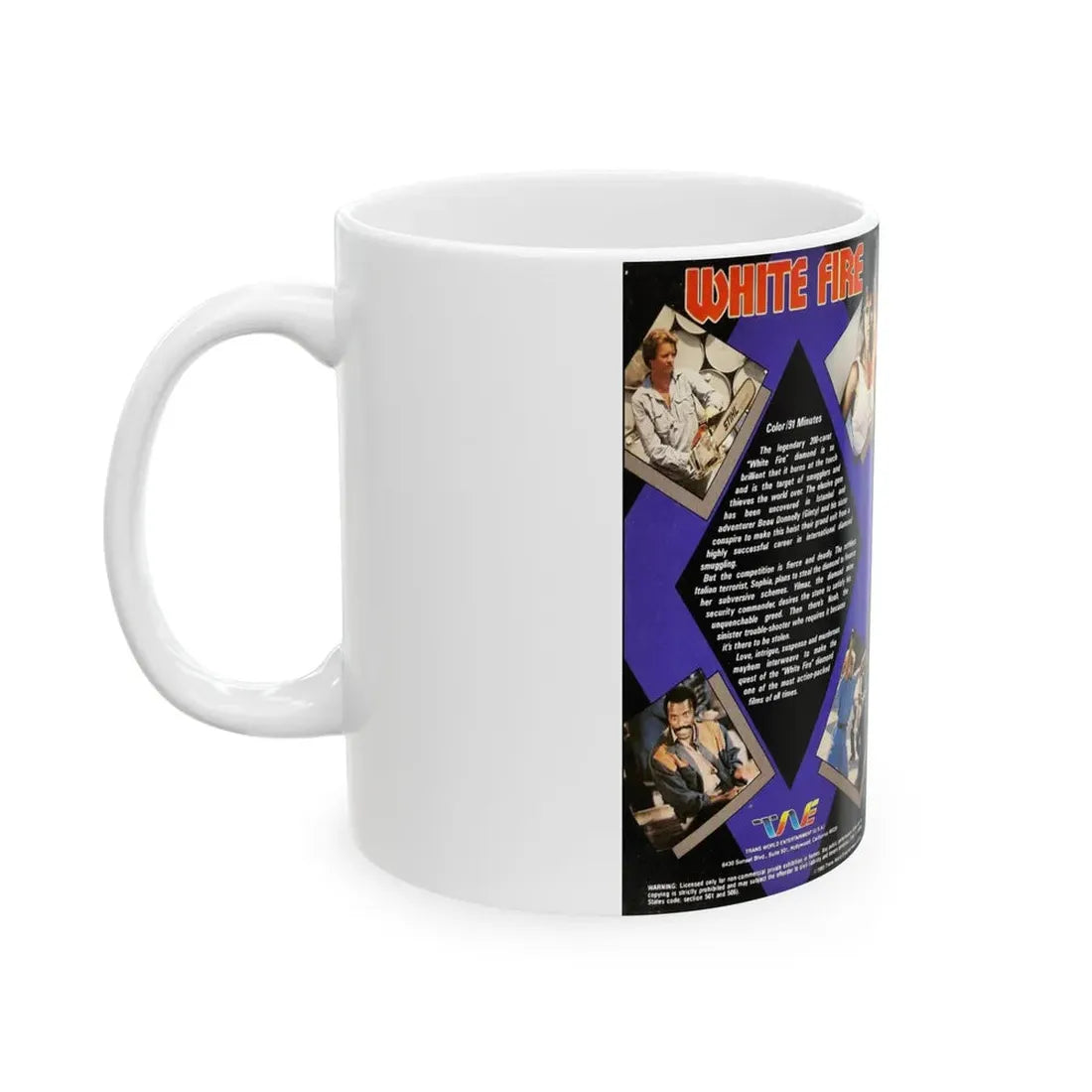 WHITE FIRE WITH ROBERT GINTY (VHS COVER) - White Coffee Mug - Go Mug Yourself