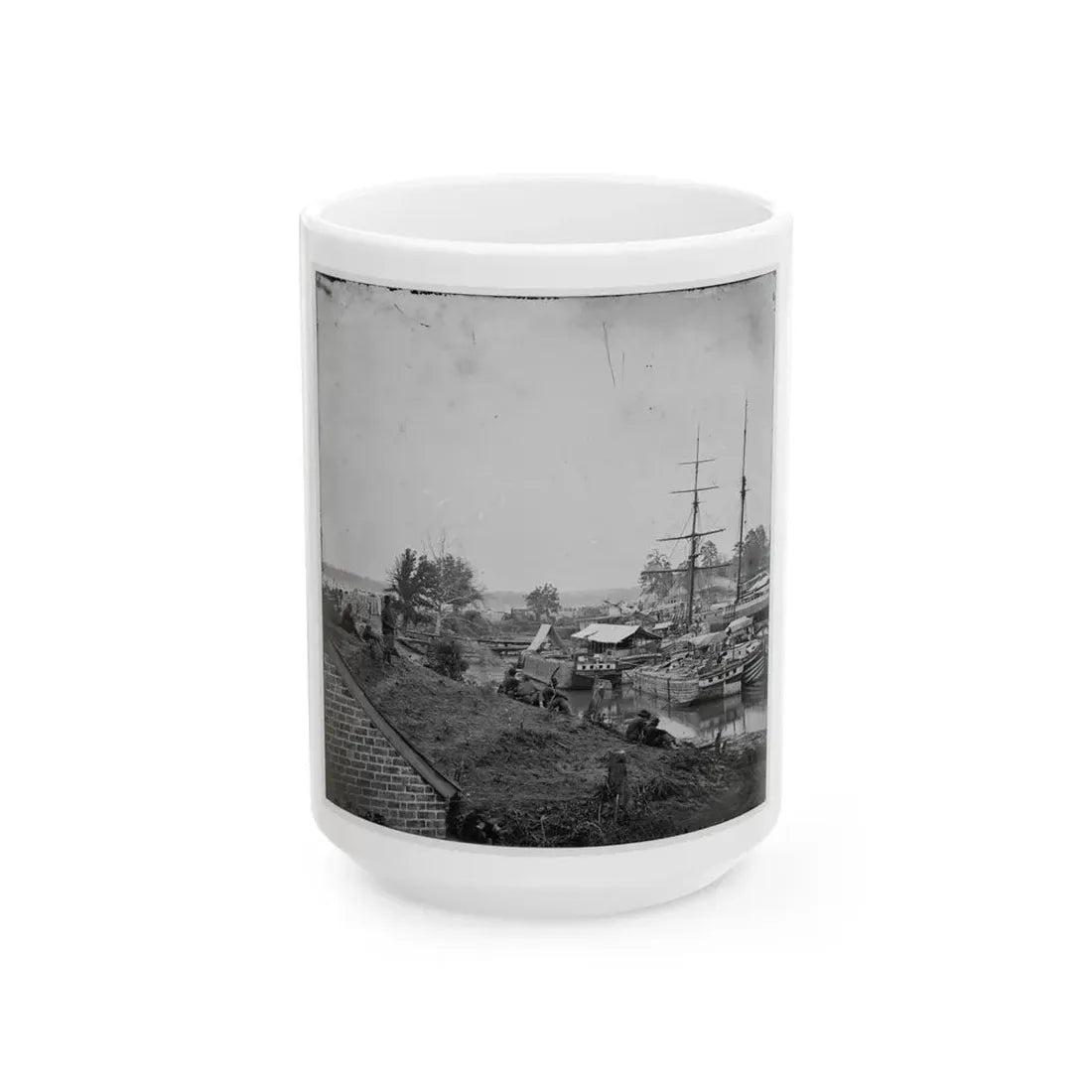 White House Landing, Va. Supply Vessels At Anchor (U.S. Civil War) White Coffee Mug 15oz - Go Mug Yourself