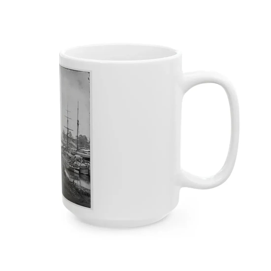 White House Landing, Va. Supply Vessels At Anchor (U.S. Civil War) White Coffee Mug - Go Mug Yourself