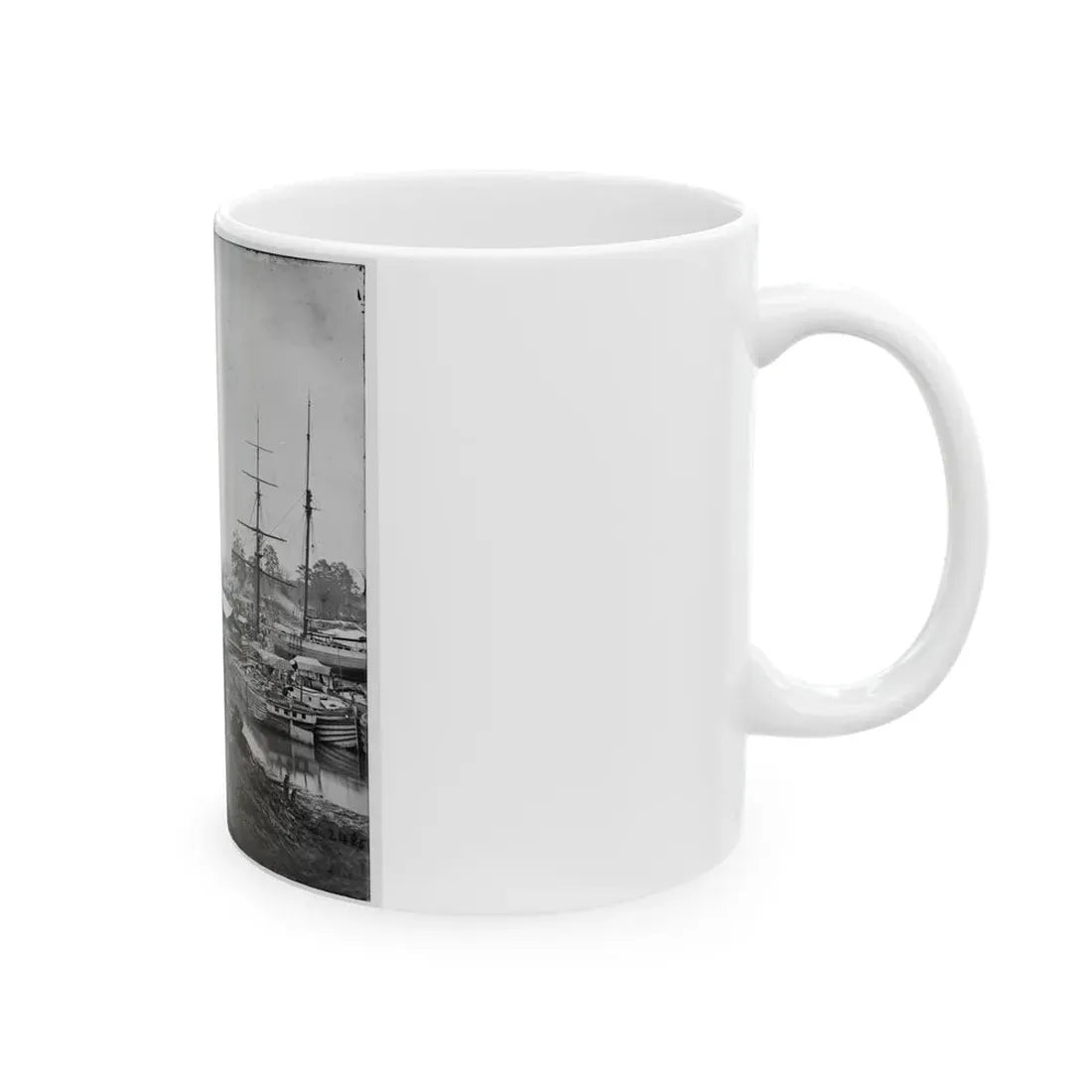 White House Landing, Va. Supply Vessels At Anchor (U.S. Civil War) White Coffee Mug - Go Mug Yourself
