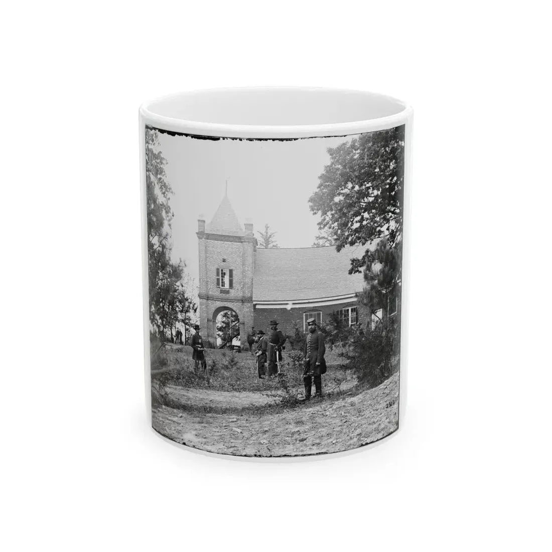 White House Landing, Va., Vicinity. St. Peter's Church, With Federal Soldiers (U.S. Civil War) White Coffee Mug 11oz - Go Mug Yourself