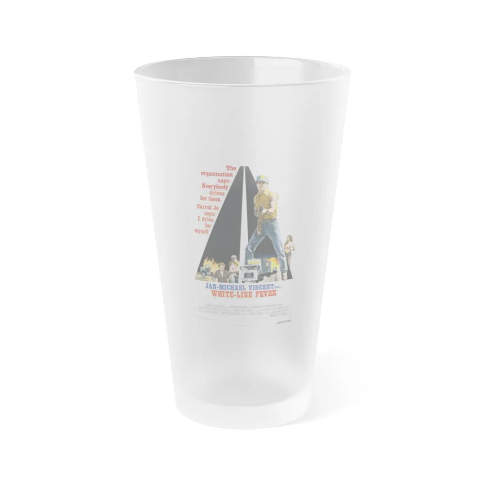 WHITE LINE FEVER 1975 Movie Poster - Frosted Pint Glass 16oz-16oz-Frosted-Go Mug Yourself