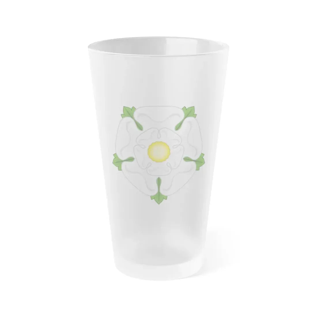 White Rose Badge of York - Frosted Pint Glass 16oz 16oz Frosted - Go Mug Yourself