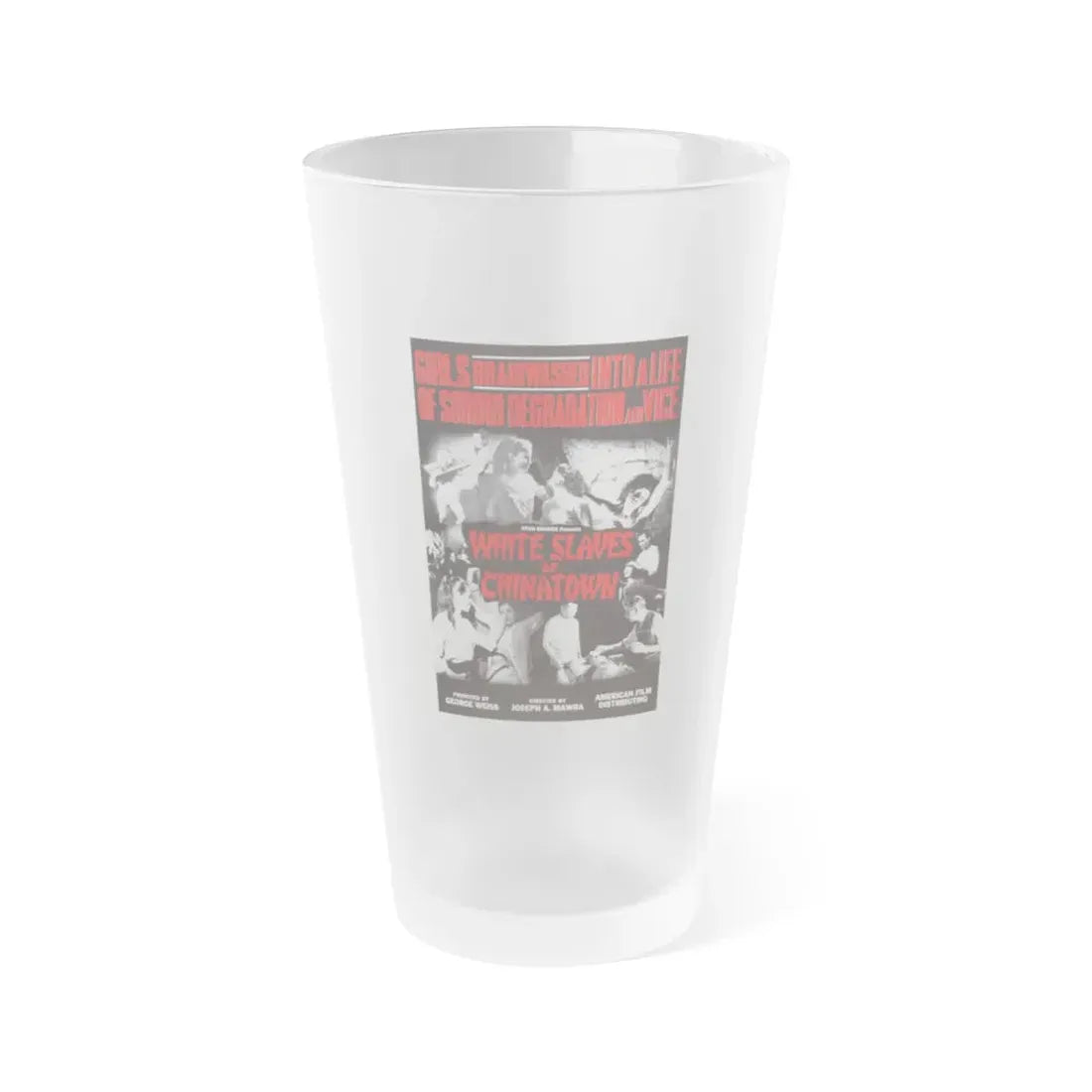 WHITE SLAVES OF CHINATOWN 1964 Movie Poster - Frosted Pint Glass 16oz 16oz Frosted - Go Mug Yourself