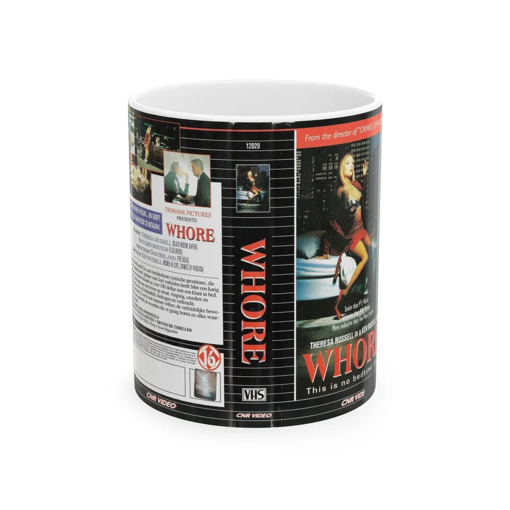 WHORE (VHS COVER) - White Coffee Mug-11oz-Go Mug Yourself