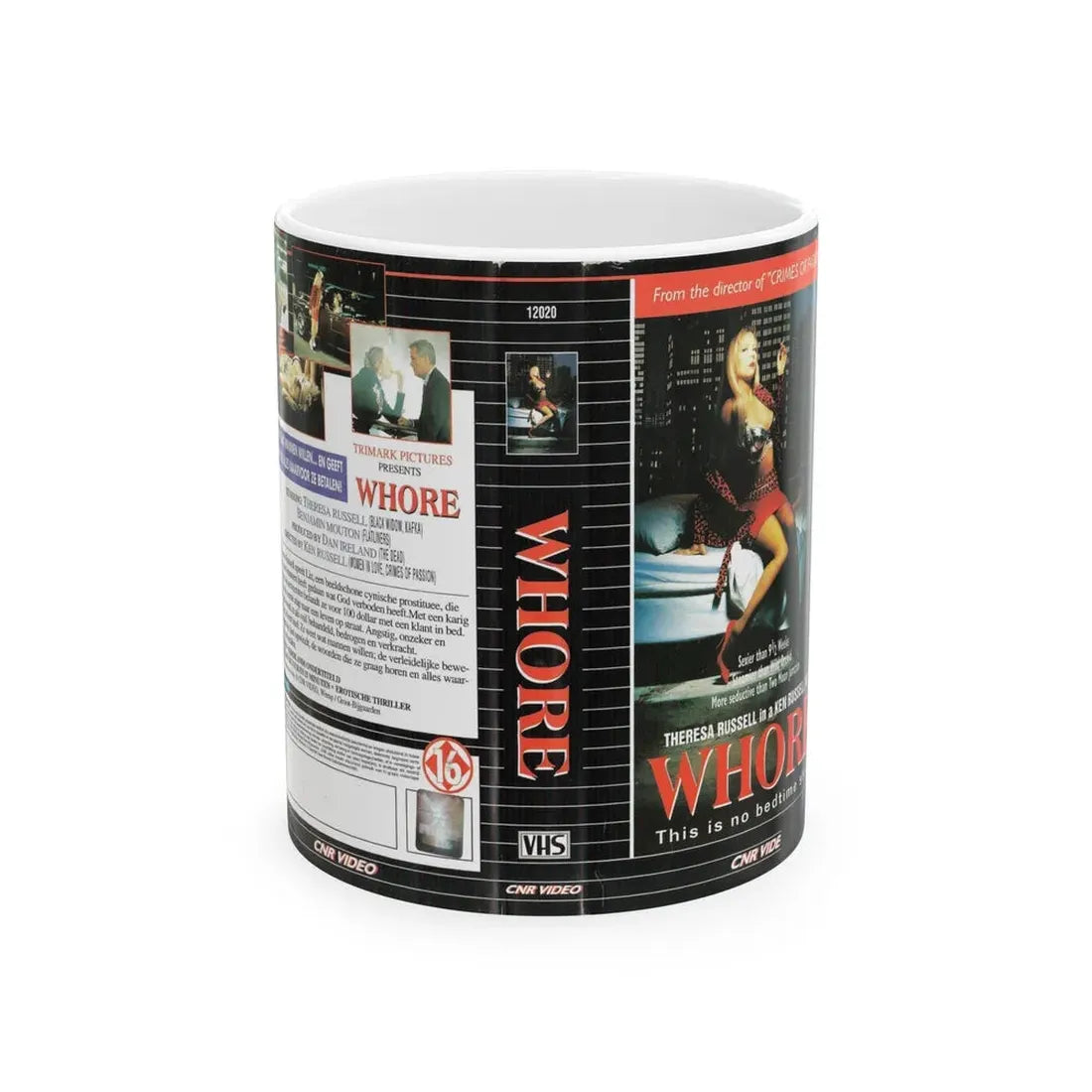 WHORE (VHS COVER) - White Coffee Mug 11oz - Go Mug Yourself