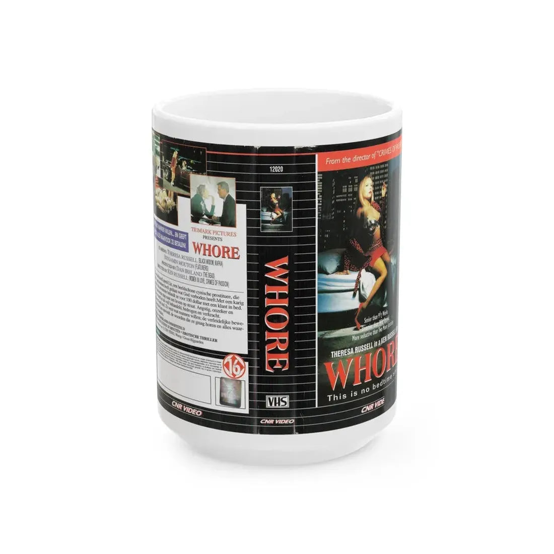 WHORE (VHS COVER) - White Coffee Mug 15oz - Go Mug Yourself