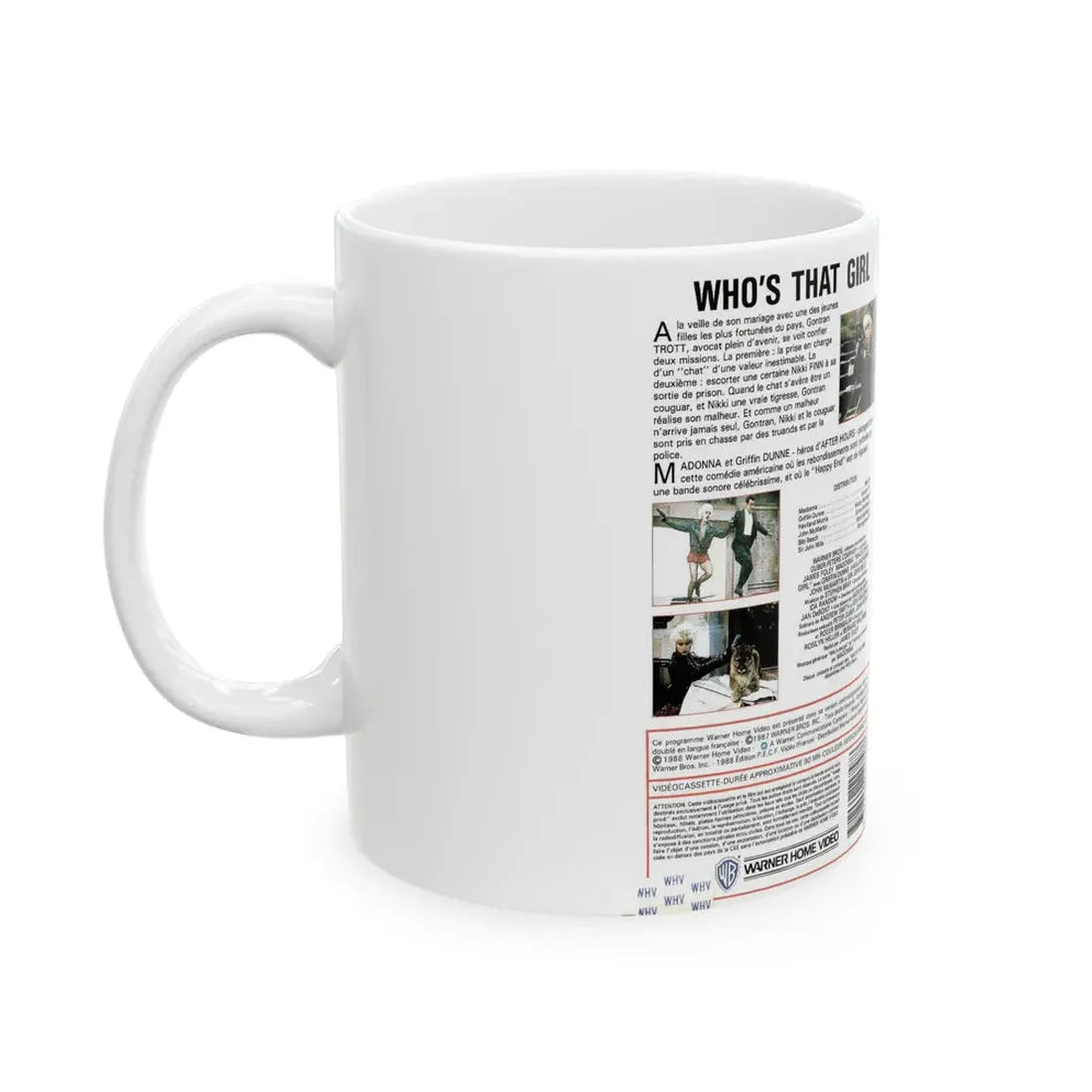 WHOS THAT GIRL (VHS COVER) - White Coffee Mug - Go Mug Yourself