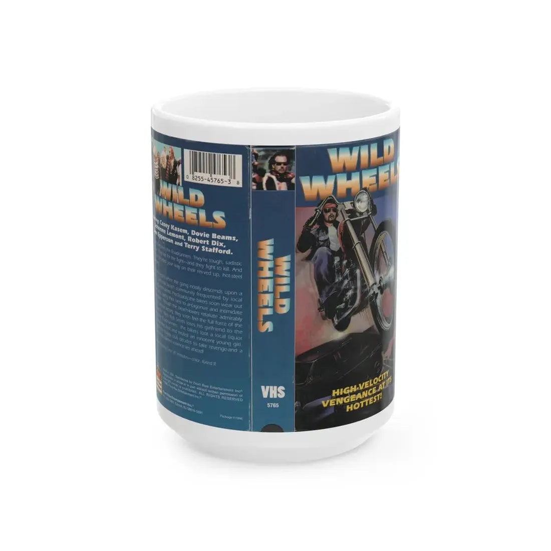 WILD WHEELS (VHS COVER) - White Coffee Mug 15oz - Go Mug Yourself